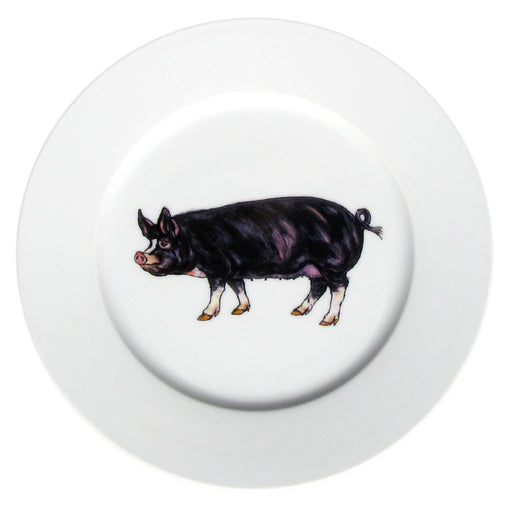 Berkshire Pig 19cm Flat Rimmed Plate by Richard Bramble