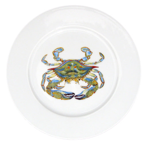 Blue Crab 19cm Flat Rimmed Plate by Richard Bramble