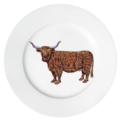 Richard Bramble Highland Cow 19cm Flat Rimmed Plate