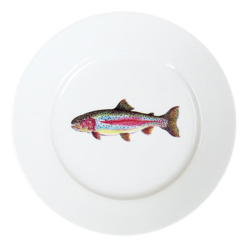 Rainbow Trout 19cm Flat Rimmed Plate by Richard Bramble