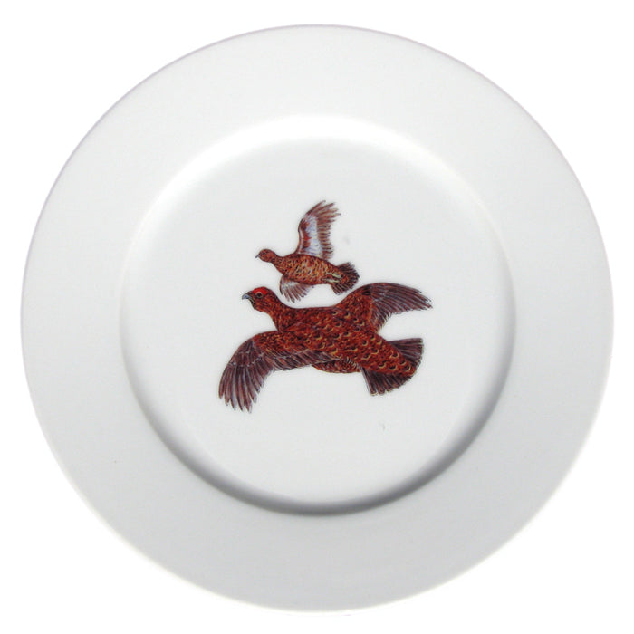 Red Grouse 19cm Flat Rimmed Plate by Richard Bramble
