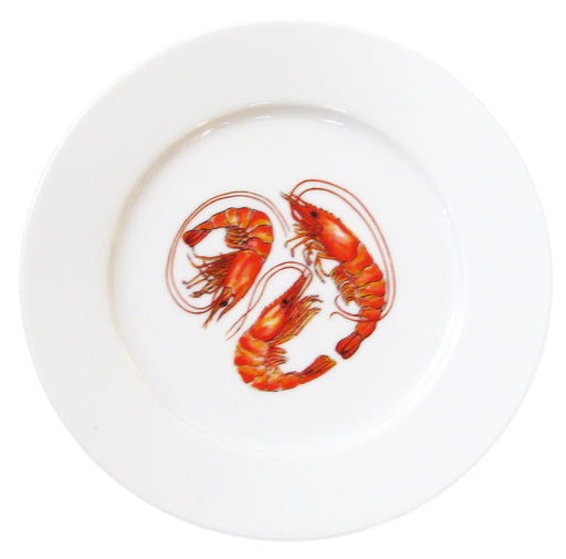 Richard Bramble Shrimp & Prawn 19cm Flat Rimmed Plate 