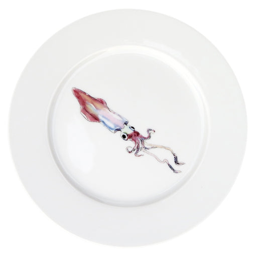 Squid 19cm Flat Rimmed Plate by Richard Bramble