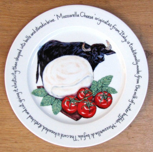 Mozzarella Cheese 21cm (8.3") Plate styled on the table