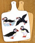 Puffins Melamine Chopping Board styled on the table