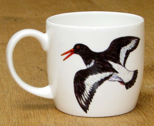 Oystercatcher Mug (medium round sided) size & rim guide