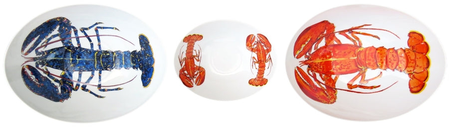 Blue Lobster 27cm Oval Bowl