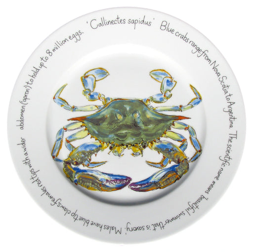 Jersey pottery Blue Crab 30cm Plate by Richard Bramble