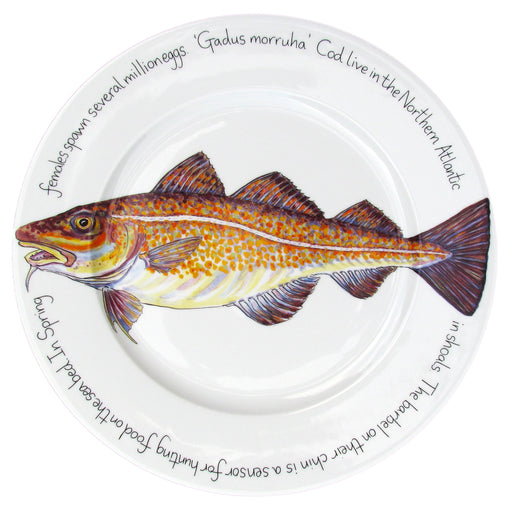 Cod 30cm Flat Rimmed Plate by Richard Bramble