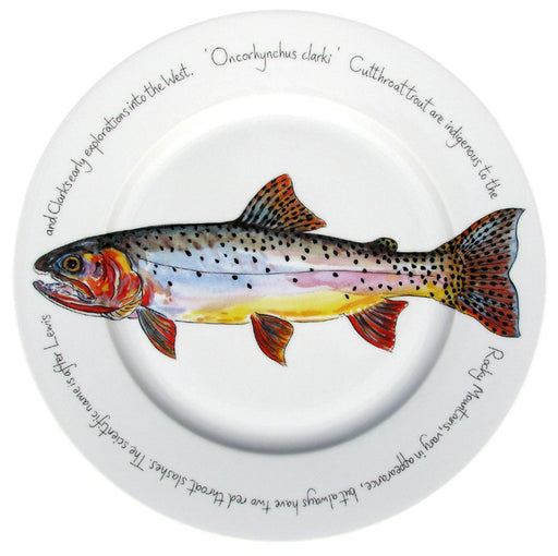 Cutthroat Trout 30cm Deep Rimmed Bowl by Richard Bramble