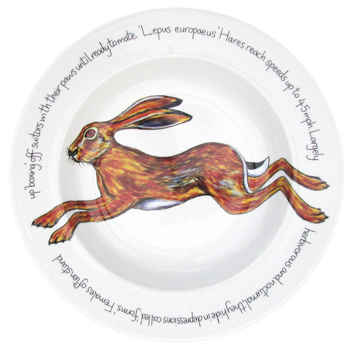 Richard Bramble Leaping Hare 30cm Deep Rimmed Bowl