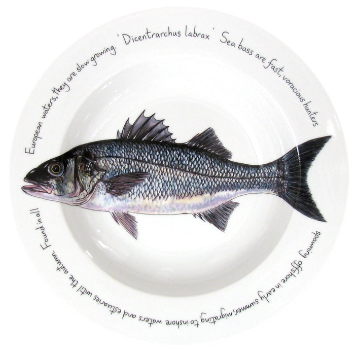 Sea Bass 30cm Deep Rimmed Bowl by Richard Bramble