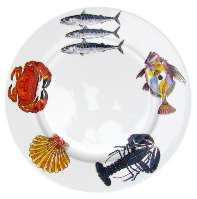 Richard Bramble Fish & Shellfish 30cm Flat Rimmed Plate