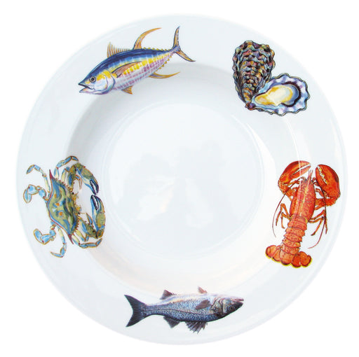 Richard Bramble Fish & Shellfish US East Coast 30cm Deep Rimmed Plate