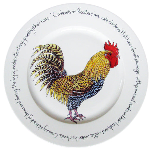 Richard Bramble Cockerel & Rooster 30cm Flat Rimmed Plate