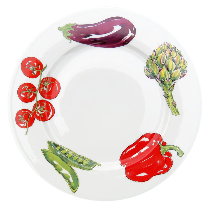 Vegetables 30cm Flat Rimmed Plate