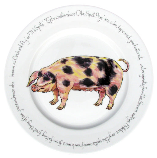 Gloucestershire Old Spot Pig 30cm Plate by Richard Bramble