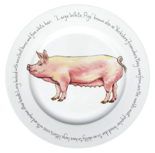 Large White Pig 30cm Plate by Richard Bramble