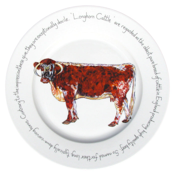 Longhorn Cow 30cm Plate by Richard Bramble