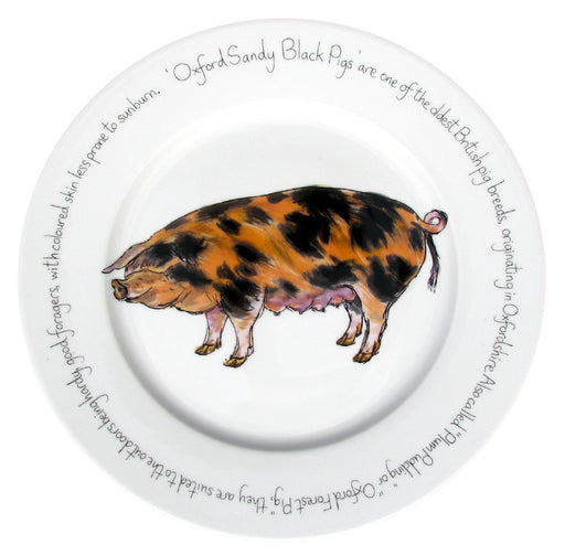 Oxford Sandy Black Pig 30cm Plate by Richard Bramble