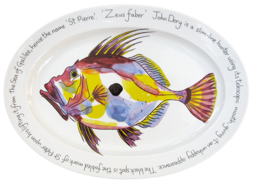 John Dory 39cm Oval Plate Richard Bramble — Richard Bramble Store