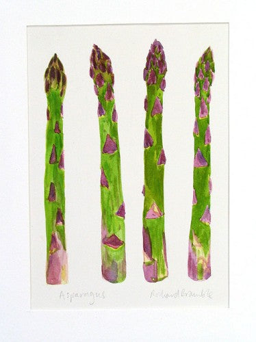 Asparagus Study Original Painting styled on the table