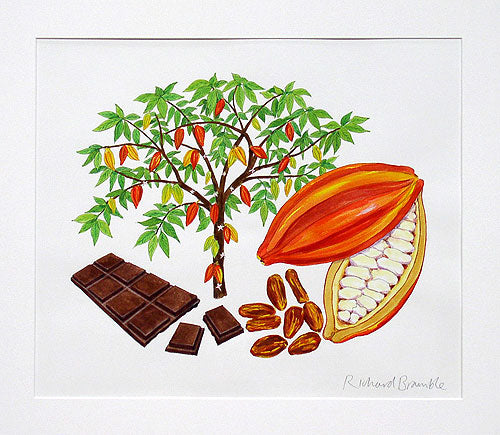 Cacoa Tree & Chocolate Bar Original Painting
