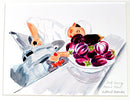 Chef Cutting Parma Ham Original Painting