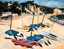Boats on Shore Road Beach, Poole Dorset Original Painting