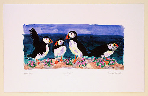 Puffins on the Rocks Print