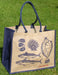 Fish & Shellfish Jute shopping & Beach Bag scallop side by Richard Bramble
