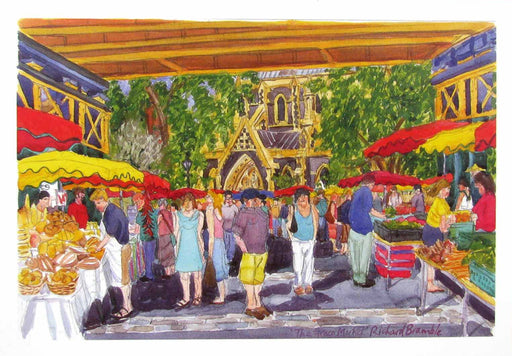 Richard Bramble Borough Market, Green market under rail bridge Greeting Card
