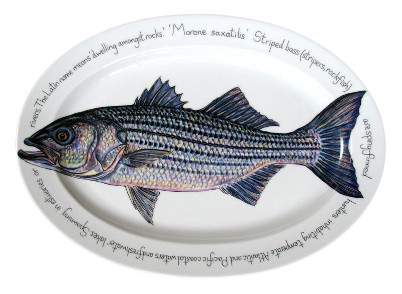 Striped Bass 39cm (15.4") Oval Plate