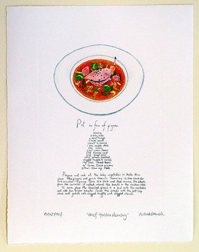 Gordon Ramsay Pigeon Recipe Artist Print by Richard Bramble