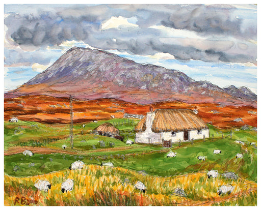 Black House and Eval Mountain, North Uist, Outer Hebrides