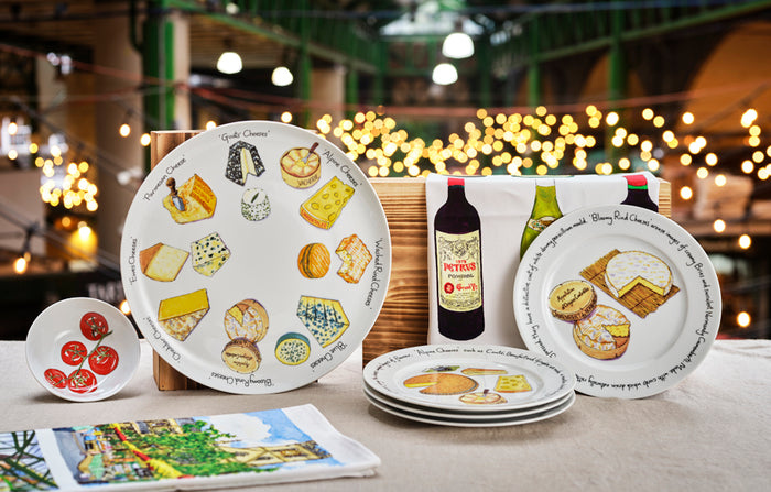 Cheese & Wine Gift Hamper from the Borough Market stall with free personalisation styled on the table
