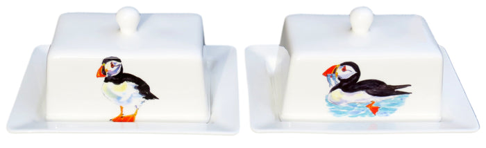 Puffin Butter Dish styled on the table