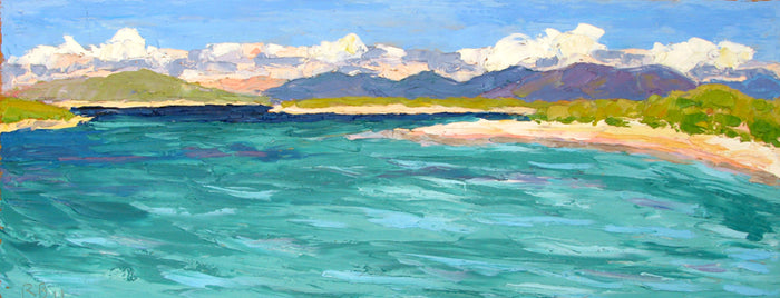Hebridean Beach, Clachan Sands high tide, North Uist, Painting in use