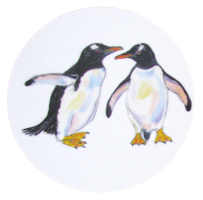 Richard Bramble Gentoo Penguins Couple Coaster 