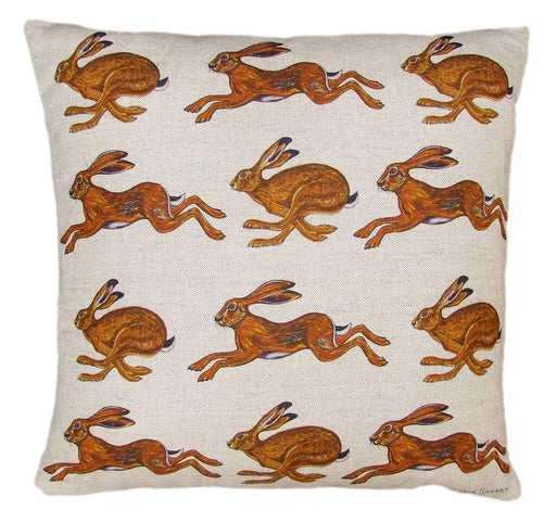 Richard Bramble Hares Linen Cushion limited edition