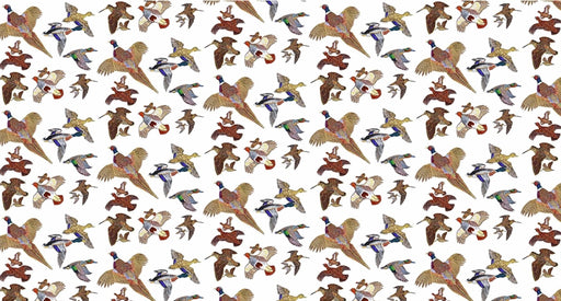 Richard Bramble Gamebirds Linen Fabric (made to order)