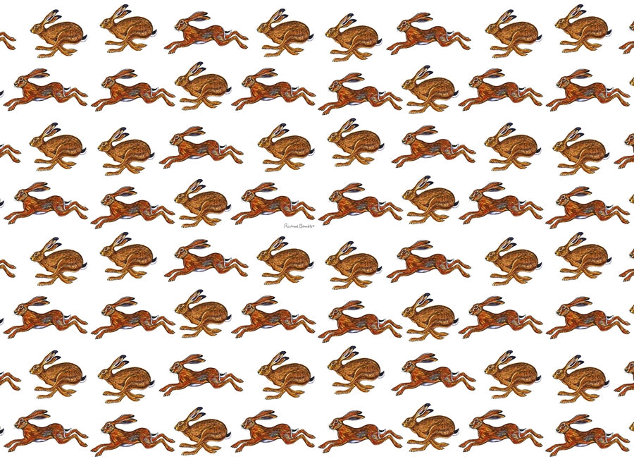 Richard Bramble Hares Linen Fabric (made to order)