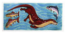 Richard Bramble Otter chasing Salmon & Trout Greeting Card
