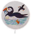 Puffins at Sea Aga style linen hob pad