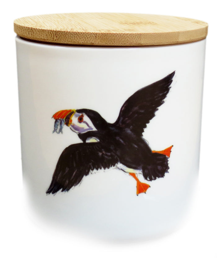 Puffin Storage Jar in use