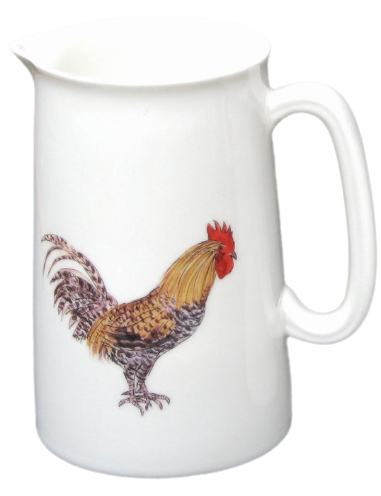 Cockerel & Rooster 1 Pint Jug by Richard Bramble
