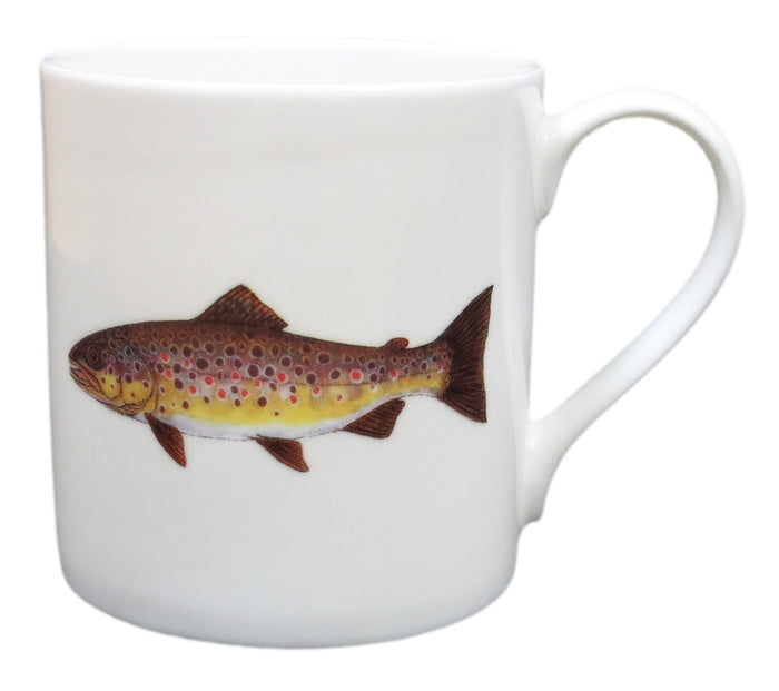 Brown Trout Mug (large size) size & rim guide