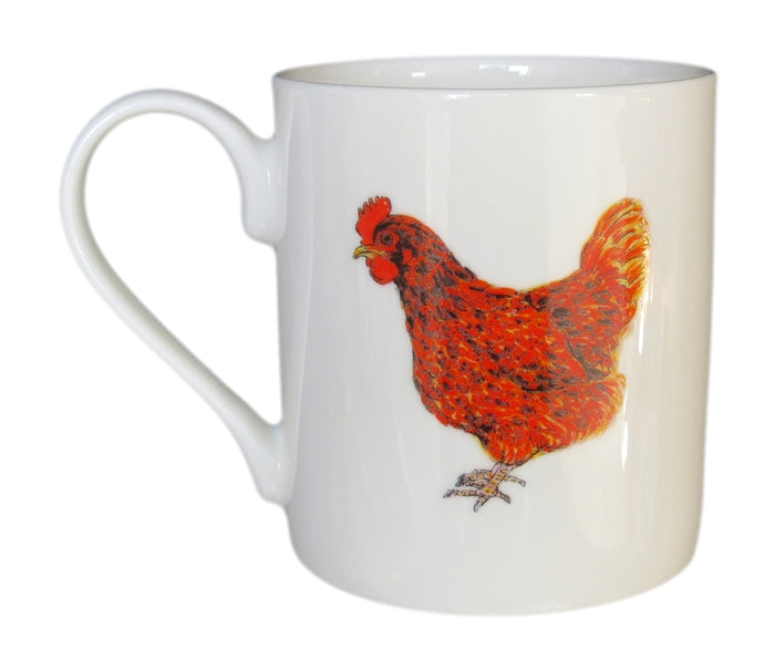 Cockerel & Hen Mug (medium straight sided) table setting
