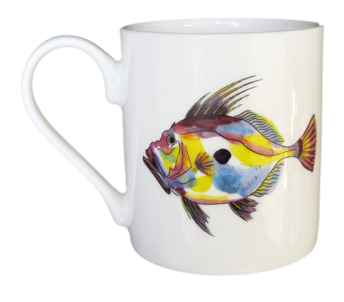Mackerel & John Dory Mug (medium straight sided) table setting