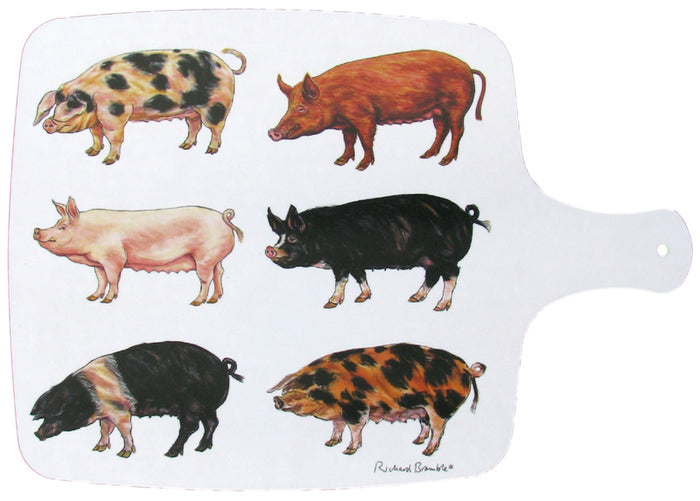 Pigs Melamine Chopping Board in use